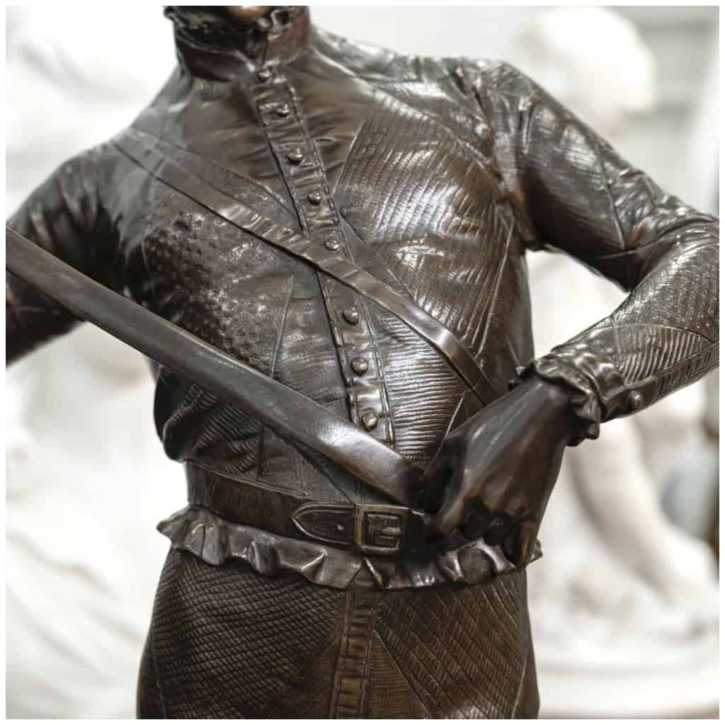 Sculpture – Arlequin , Paul Dubois (1829-1905) – Bronze 8