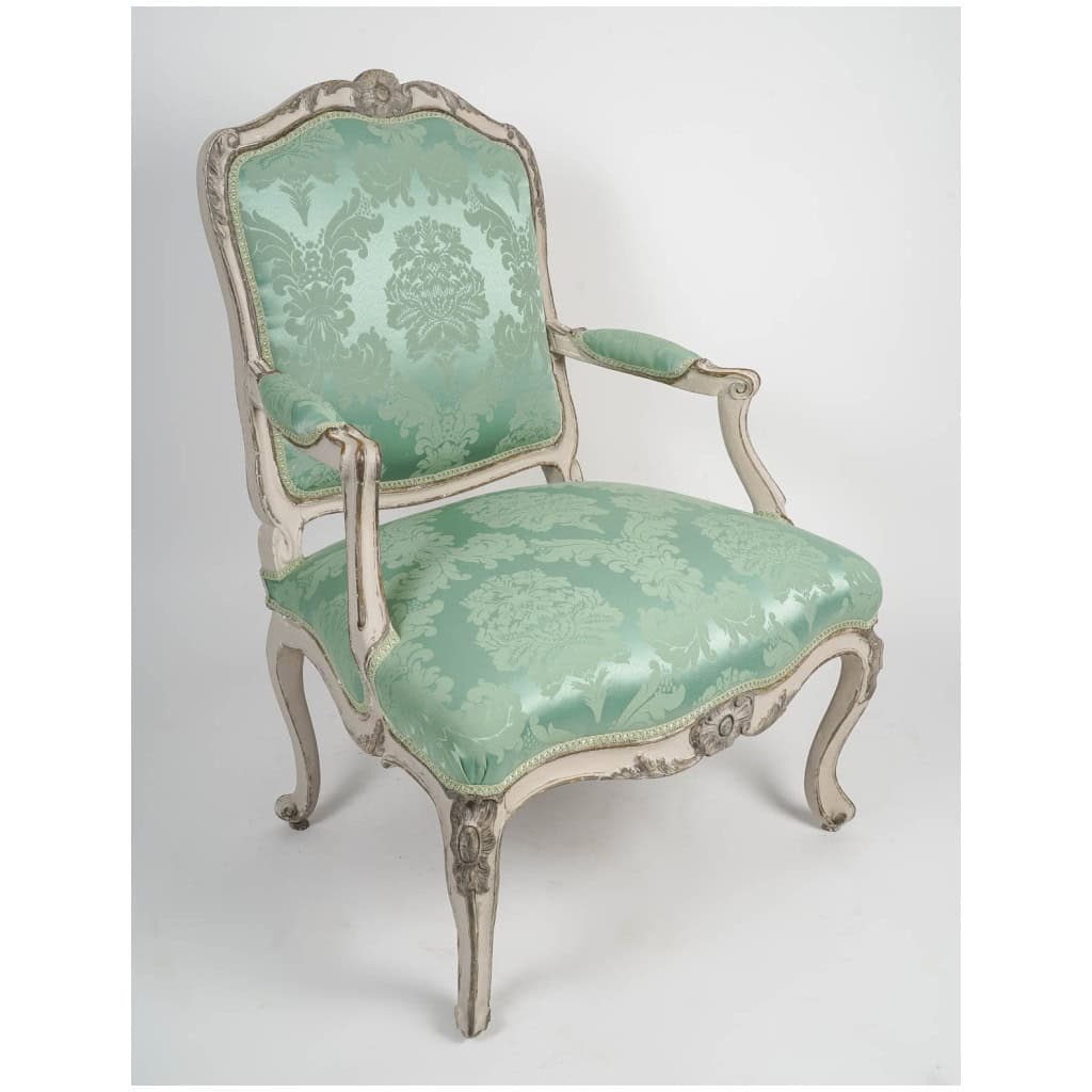 Paire De Fauteuils à La Reine Louis XV. XVIIIème siècle. 8