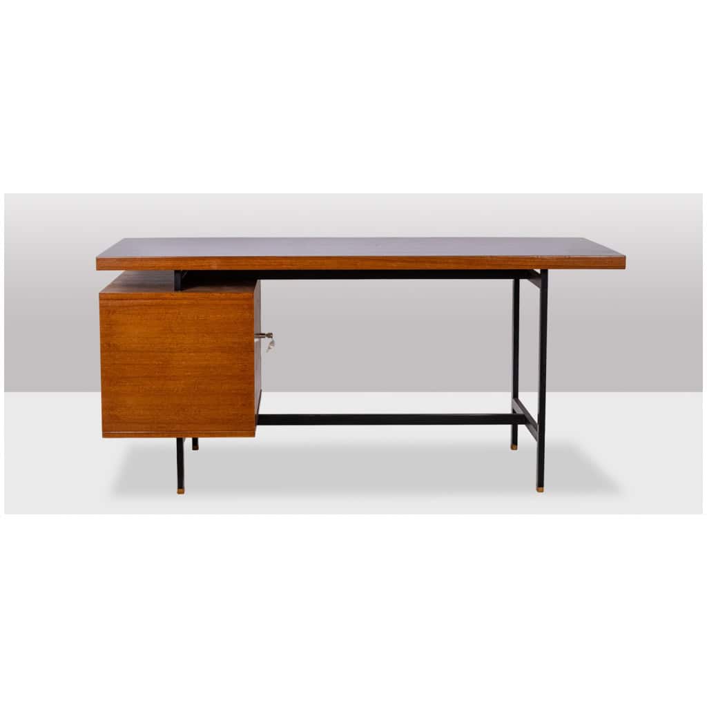 Pierre Guariche. Bureau en teck et métal laqué. Années 1960. LS56631534M 7