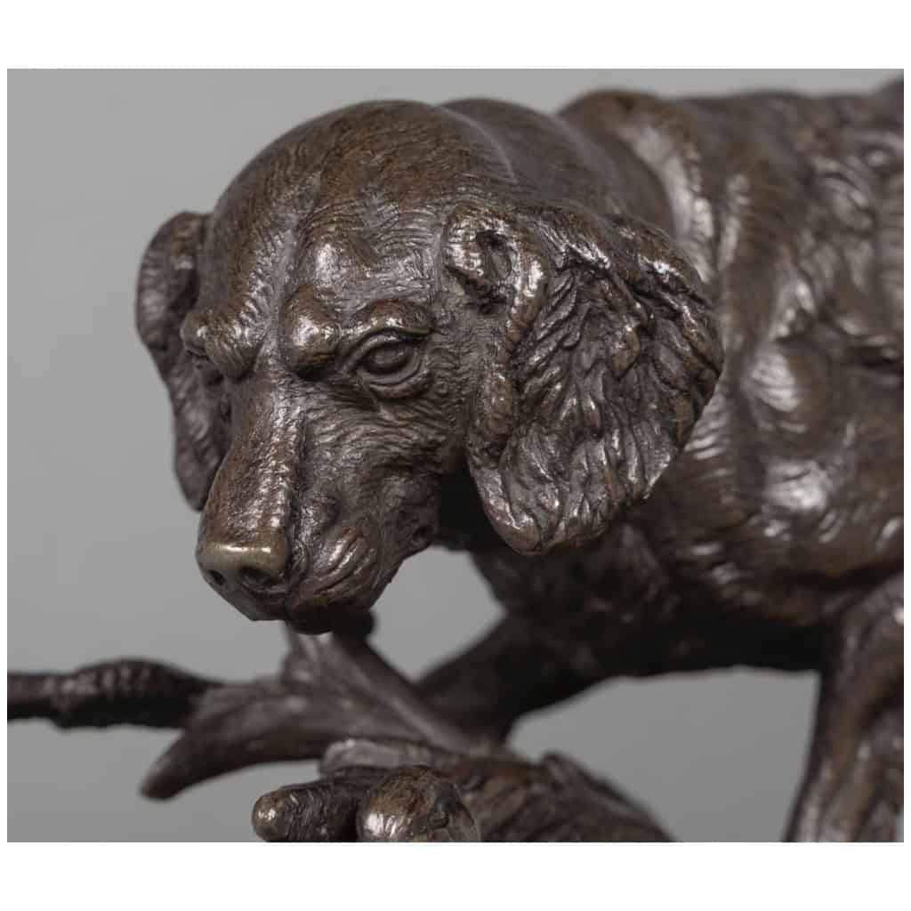 Sculpture – Chien Au Canard , Paul – Édouard Delabrièrre (1829-1912) – Bronze 4