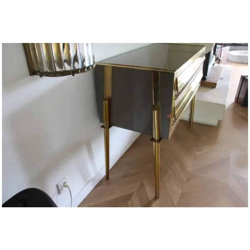 Commode en verre de Murano beige et gris teinté, console en verre de Murano 5