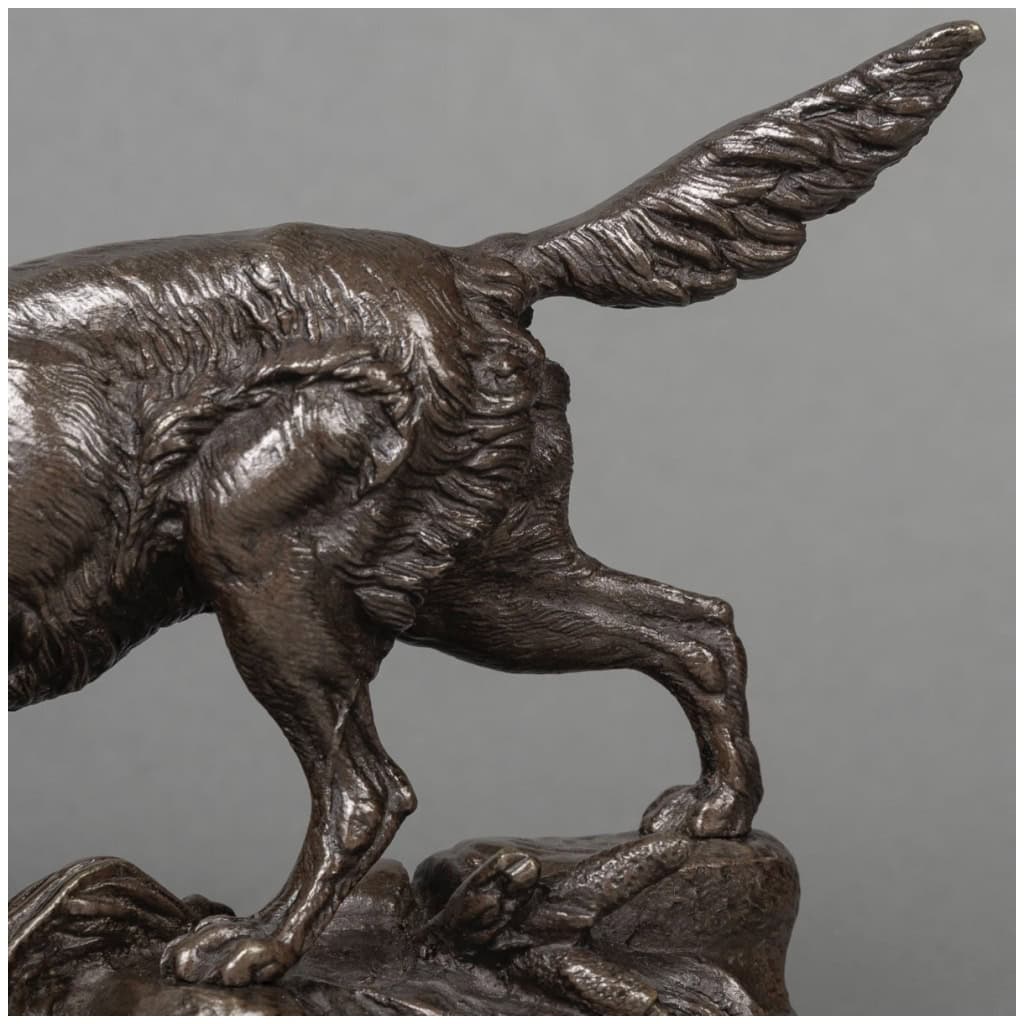 Sculpture – Chien Au Canard , Paul – Édouard Delabrièrre (1829-1912) – Bronze 9