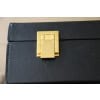 Mallette Hermes en cuir noir, porte documents Hermes, Attache case Hermes 27