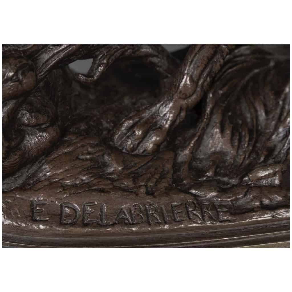 Sculpture – Chien Au Canard , Paul – Édouard Delabrièrre (1829-1912) – Bronze 10