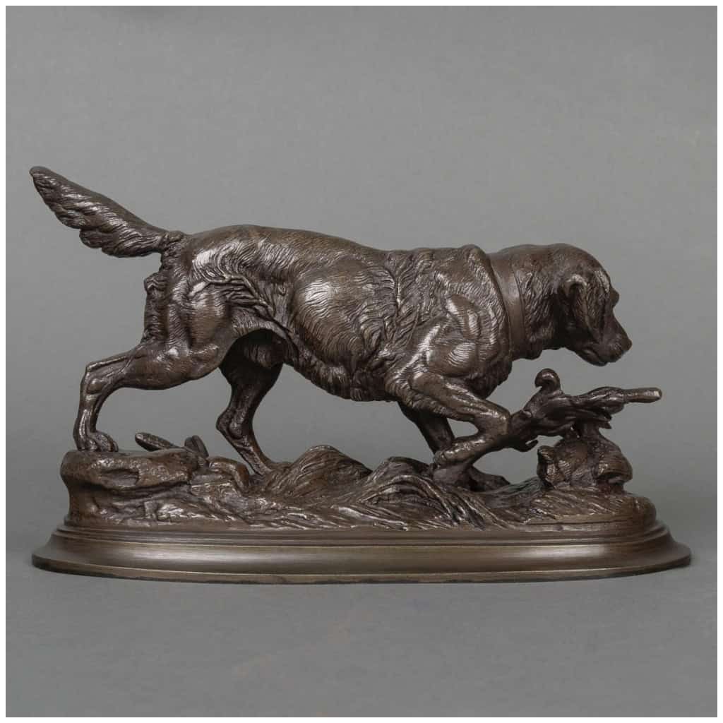 Sculpture – Chien Au Canard , Paul – Édouard Delabrièrre (1829-1912) – Bronze 7