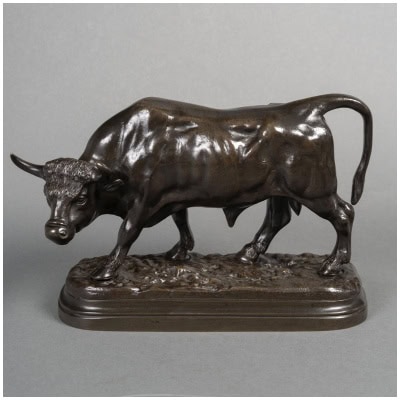 Sculpture – Taureau Par Louis Vidal (l’aveugle) Dit Vidal-Navatel (1831-1892) – Bronze