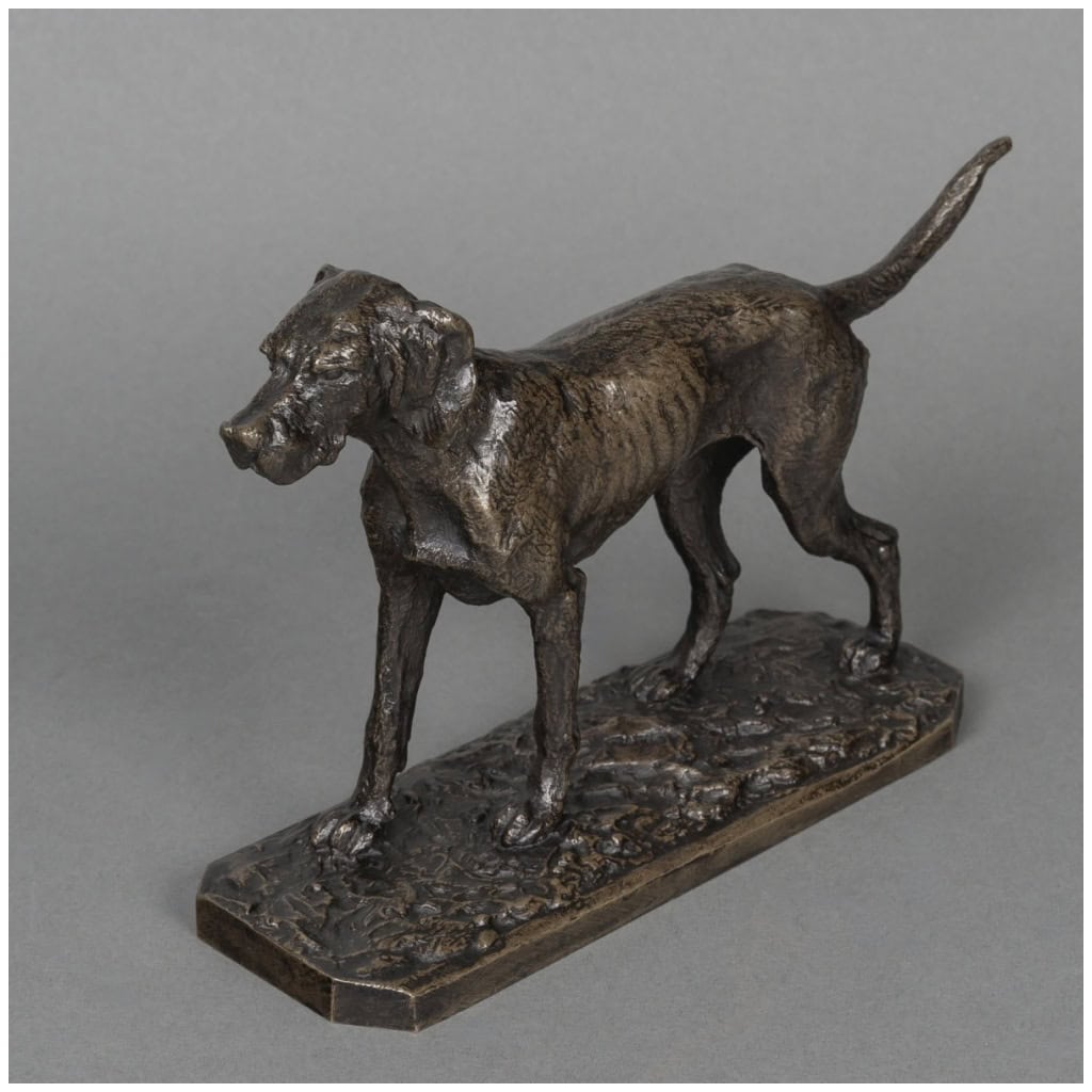 Sculpture – Chien Braque , Christophe Fratin (1801-1864) – Bronze 9