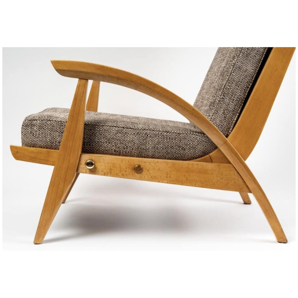 Paire de fauteuils réglables Guy Besnard, FreeSpan, 1950 8