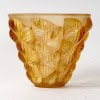 1927 René Lalique – Vase Moissac Verre Jaune Ambré Patiné Sépia 9