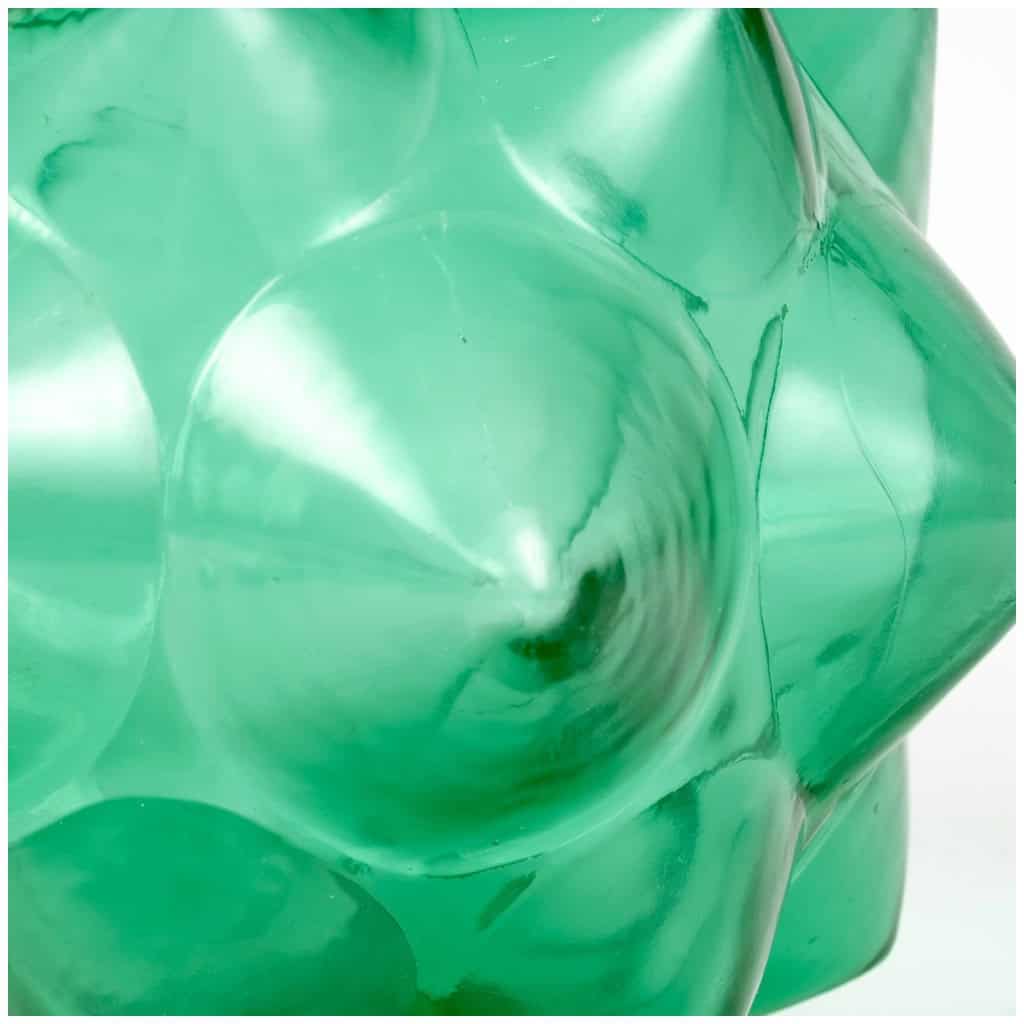 1927 René Lalique – Vase Champagne Verre Vert Emeraude 7