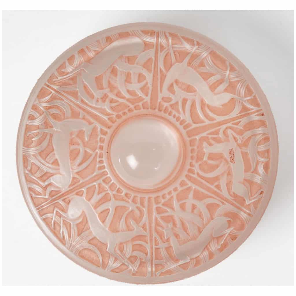 1924 René Lalique – Boîte Chantilly Verre Blanc Patiné Rose 6