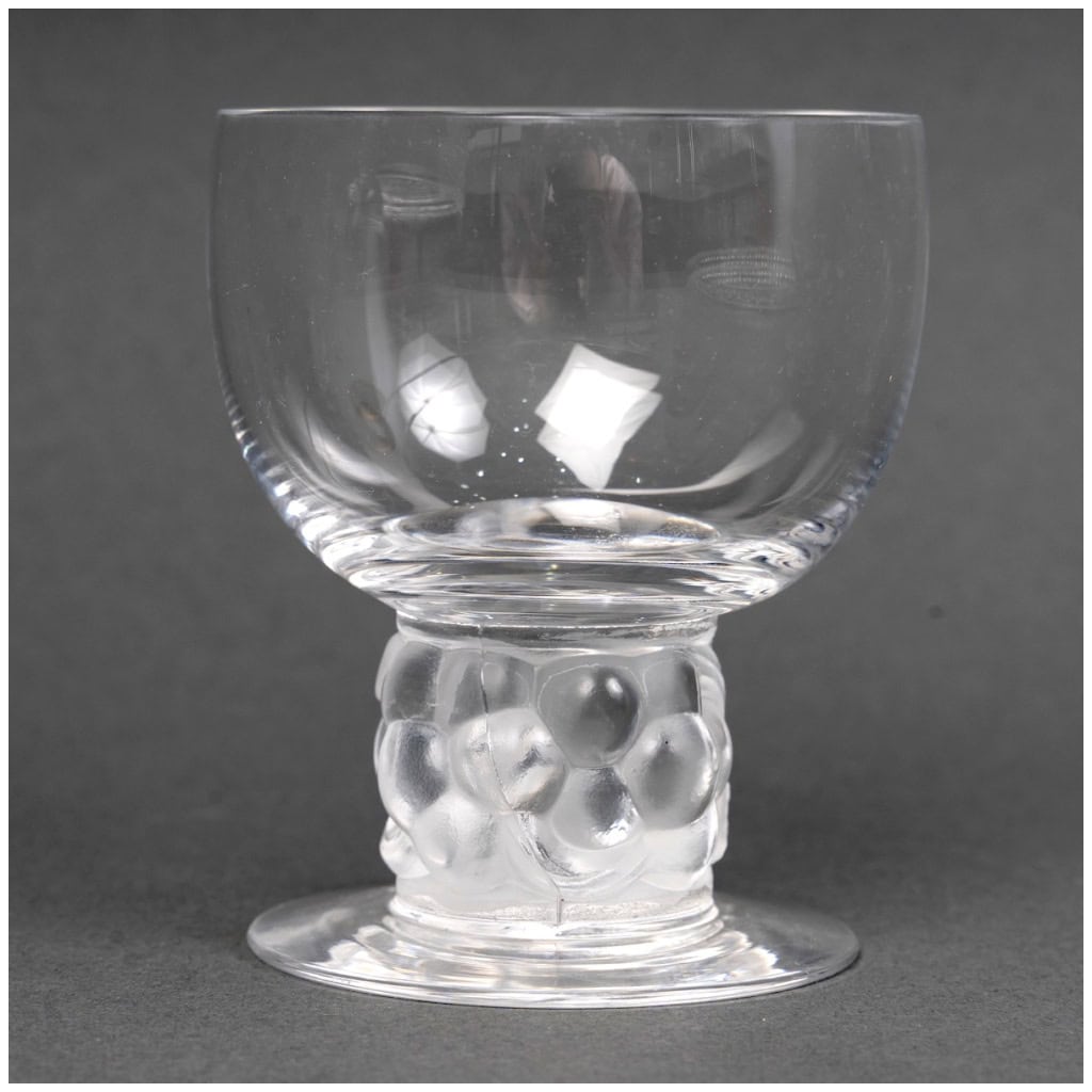 1931 René Lalique – Service Thomery Verre Blanc – 6 Verres, 1 Carafe, 1 Plateau 6