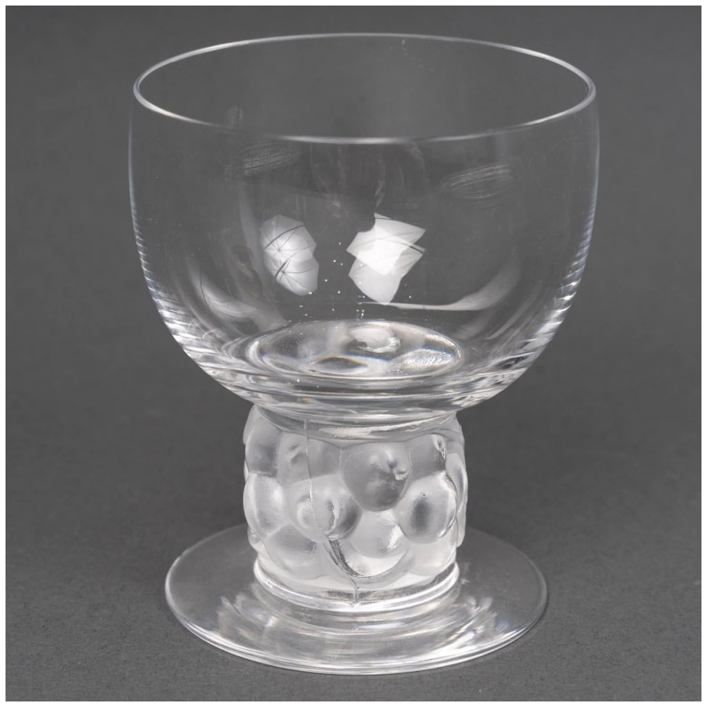 1931 René Lalique – Service Thomery Verre Blanc – 6 Verres, 1 Carafe, 1 Plateau 7