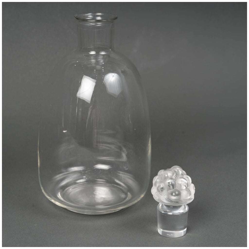 1931 René Lalique – Service Thomery Verre Blanc – 6 Verres, 1 Carafe, 1 Plateau 12