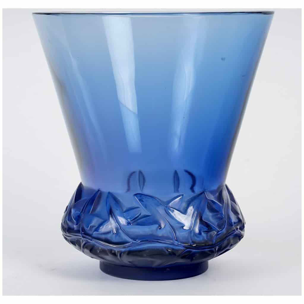 1930 René Lalique – Vase Lierre Verre Bleu Saphir 3