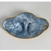 1913 René Lalique – Broche Deux Figurines Dos à Dos Verre Sur Clinquant Bleu 11