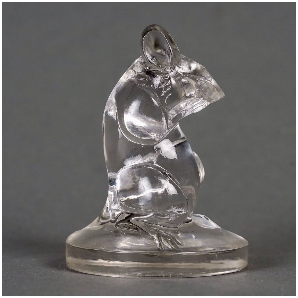 1925 René Lalique – Cachet Souris Verre Blanc 4