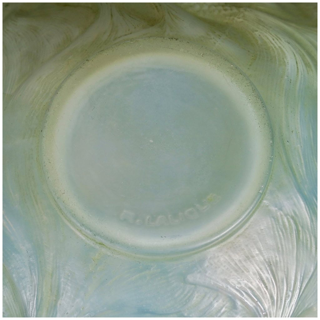 1924 René Lalique – Vase Formose Verre Opalescent Patiné Vert Clair 7