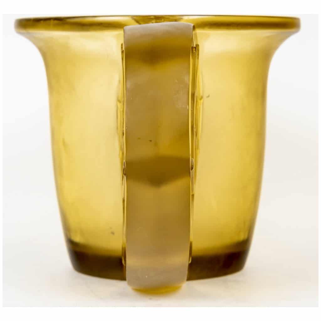 1926 René Lalique – Vase Pierrefonds Verre Jaune Ambré 6