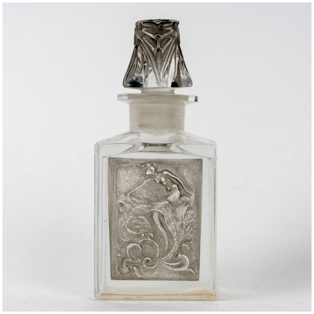 1911 René Lalique – Flacon l’Effleurt Verre Blanc Patiné Gris Pour Coty 3