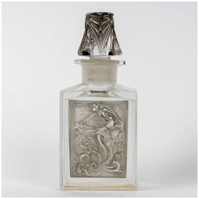 1911 René Lalique – Flacon l’Effleurt Verre Blanc Patiné Gris Pour Coty