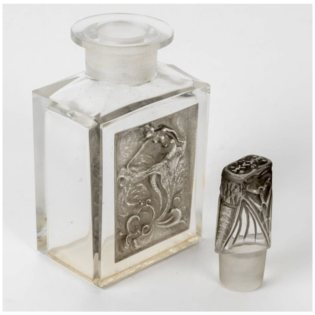 1911 René Lalique – Flacon l’Effleurt Verre Blanc Patiné Gris Pour Coty 4