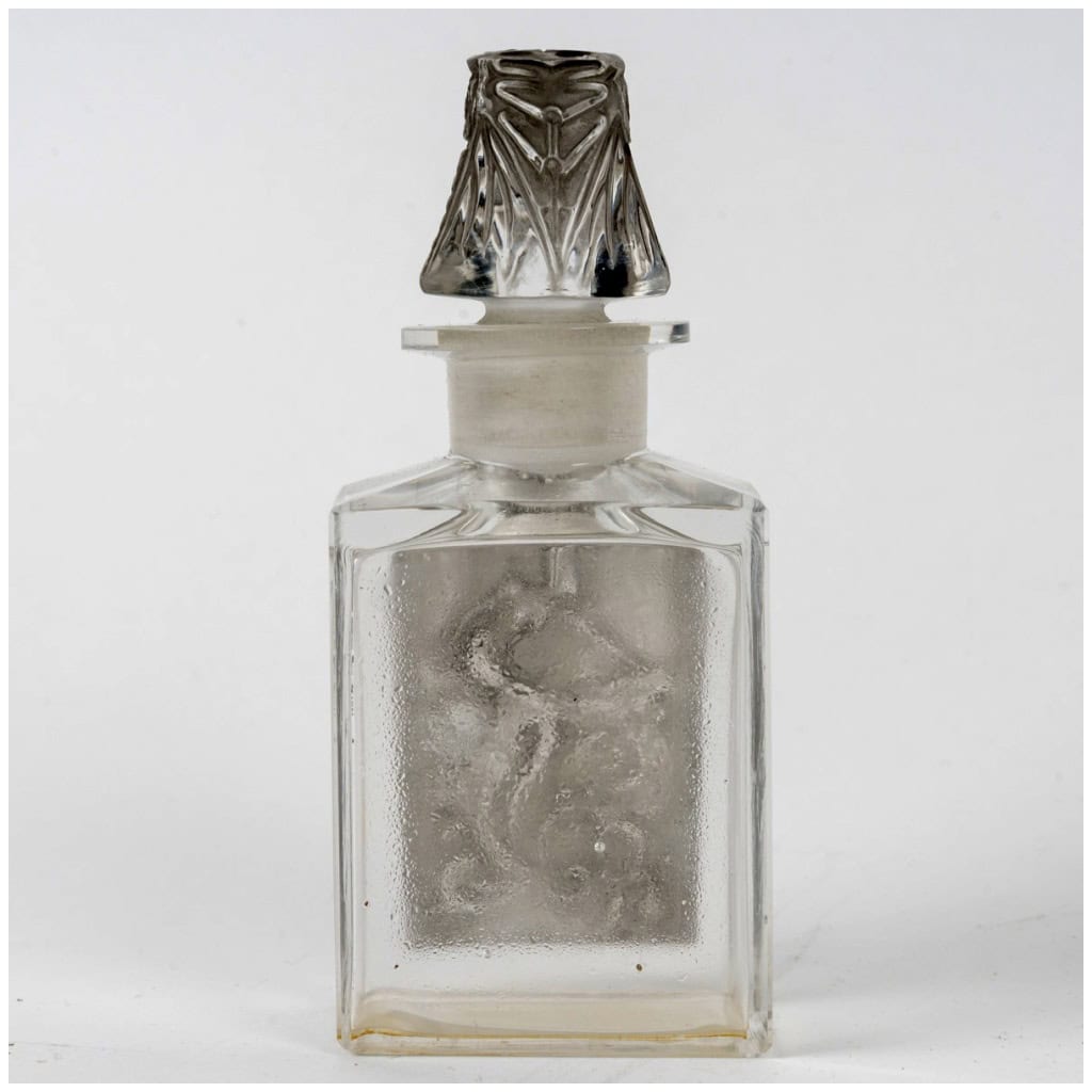 1911 René Lalique – Flacon l’Effleurt Verre Blanc Patiné Gris Pour Coty 6