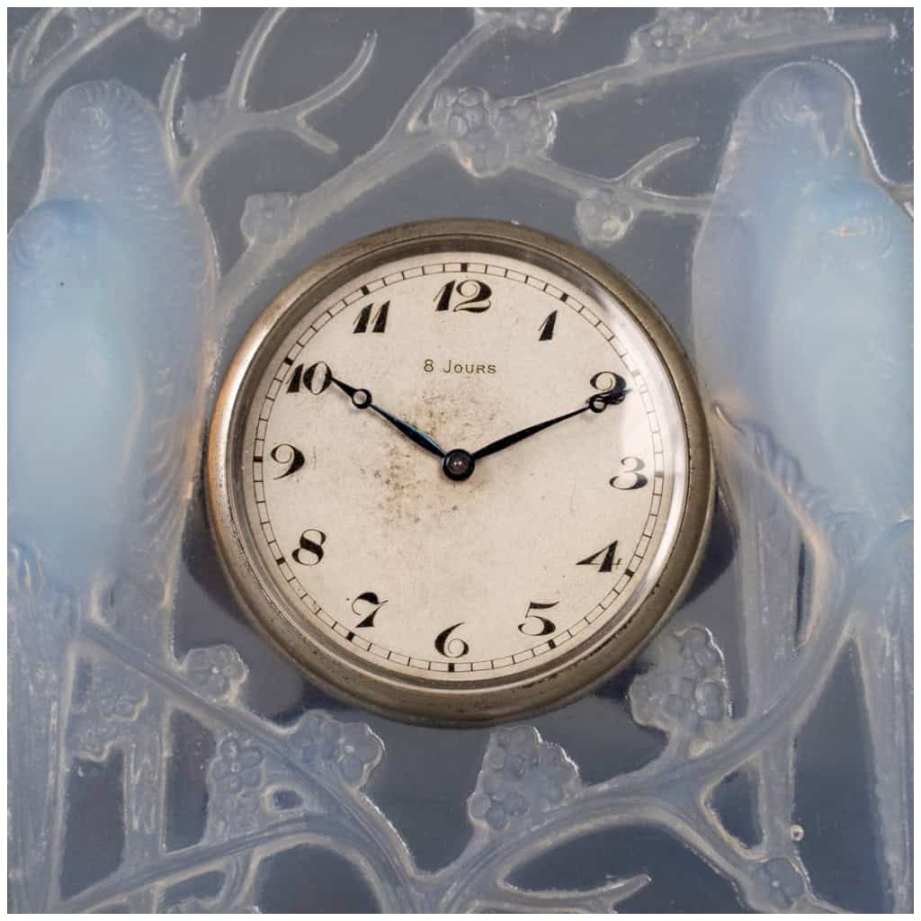 1926 René Lalique – Pendulette Inséparables Verre Opalescent Mouvement Mécanique 4