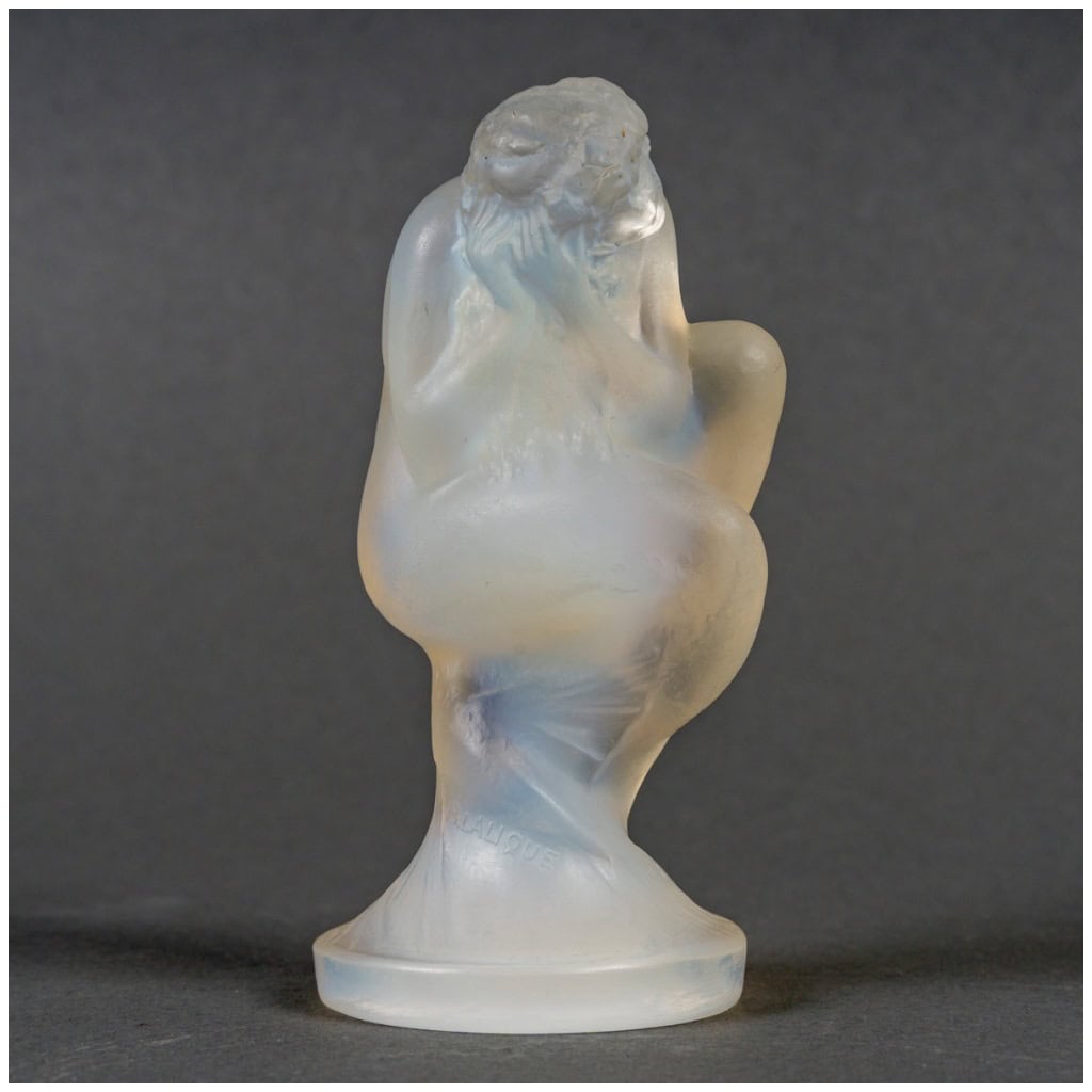 1920 René Lalique – Mascotte Automobile Statuette Sirène Verre Opalescent 4