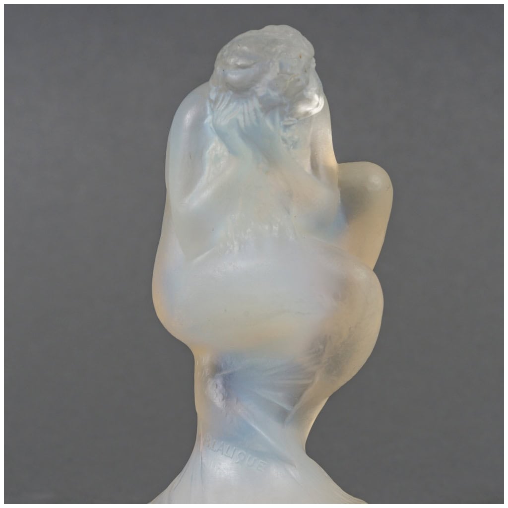 1920 René Lalique – Mascotte Automobile Statuette Sirène Verre Opalescent 5