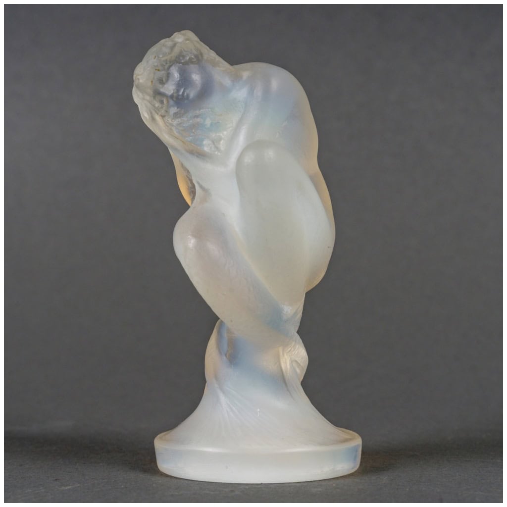 1920 René Lalique – Mascotte Automobile Statuette Sirène Verre Opalescent 3