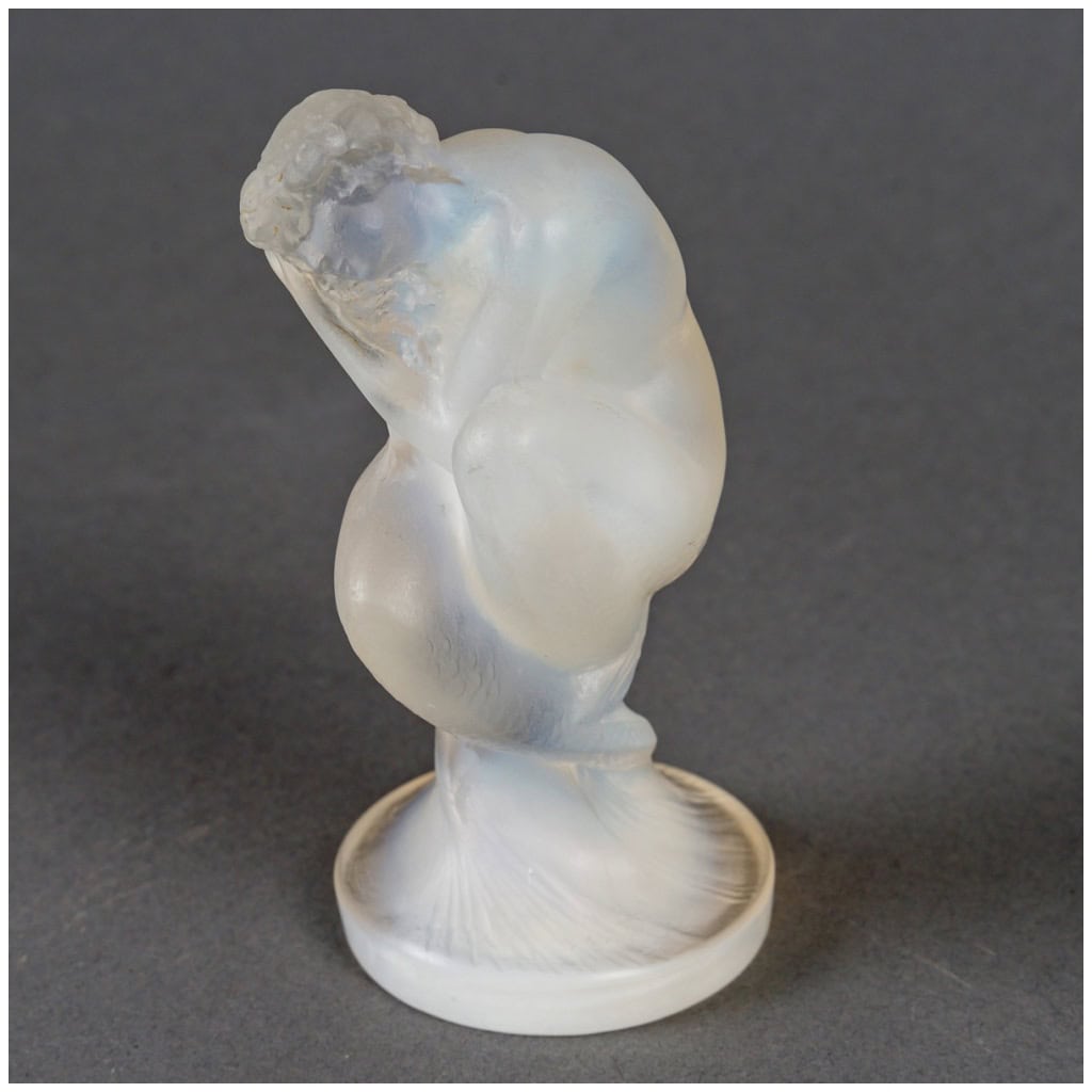 1920 René Lalique – Mascotte Automobile Statuette Sirène Verre Opalescent 8