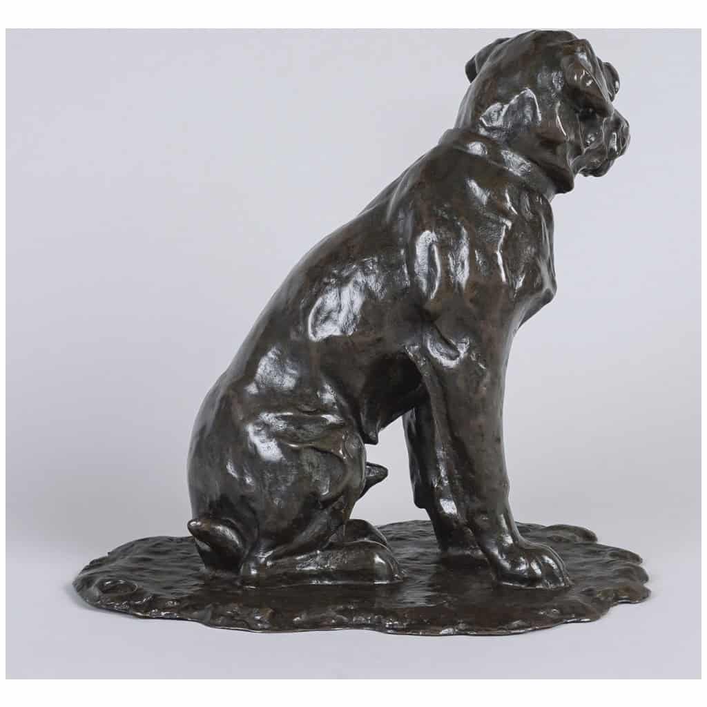 Sculpture – Chien Assis , Jacques Nam (1881-1974) – Bronze 9