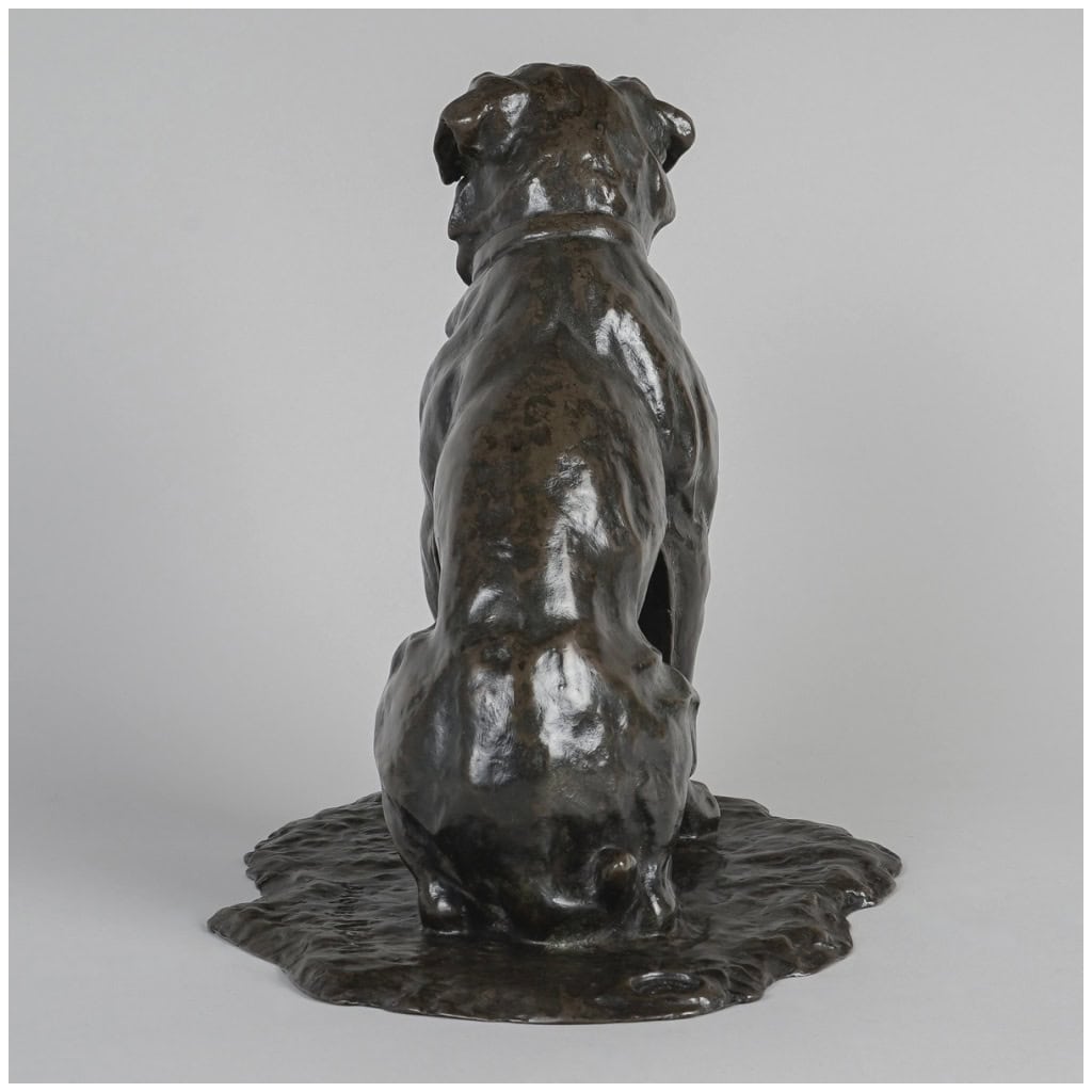 Sculpture – Chien Assis , Jacques Nam (1881-1974) – Bronze 7