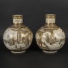 Rare paire de grands vases japonais en Sastsuma 21