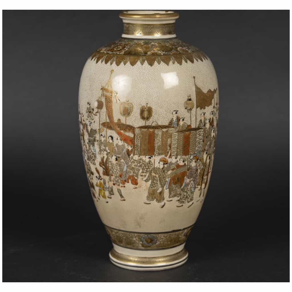 Vase japonais d’une grande procession en Satsuma 3