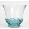 1930 René Lalique – Vase Monaco Verre Blanc Patiné Bleu 7