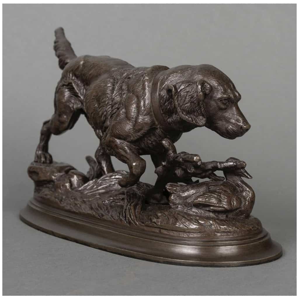 Sculpture – Chien Au Canard , Paul – Édouard Delabrièrre (1829-1912) – Bronze 8