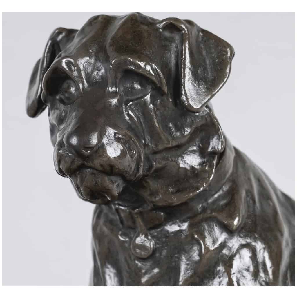 Sculpture – Chien Assis , Jacques Nam (1881-1974) – Bronze 8