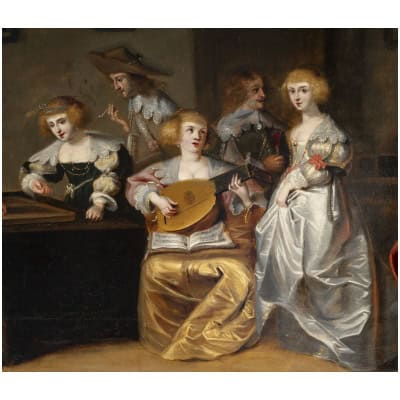 Christoffel Van Der LAMEN 1606-1651 Plaisir Musical Et Joueurs De Tric-trac 3