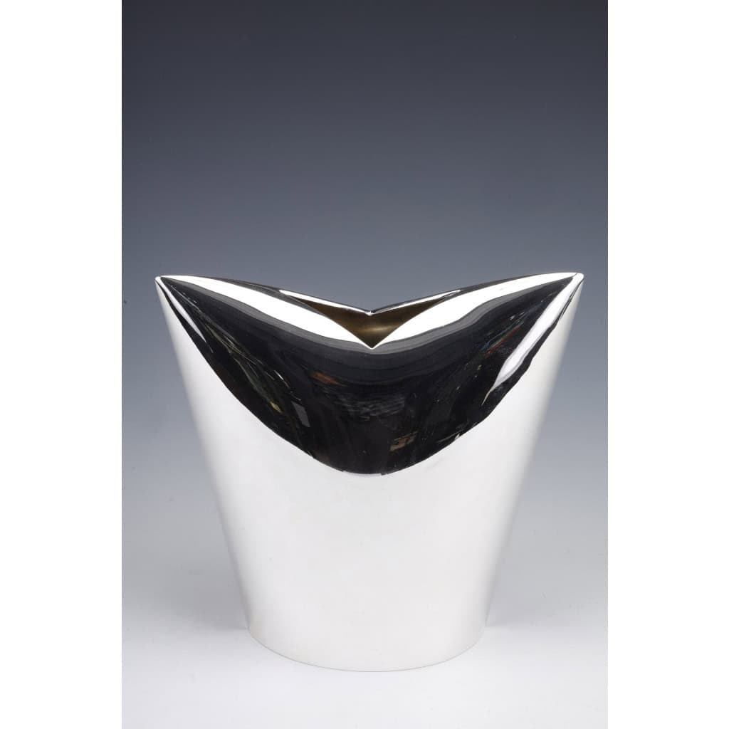 GABRIEL DE VECCHI – VASE EN ARGENT MASSIF DESIGN ITALIEN XXÈ 5