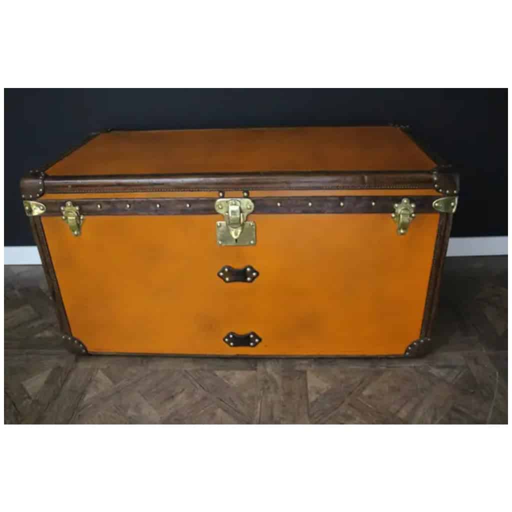 Malle Louis Vuitton 110 cm orange, malle courrier Vuitton orange 4