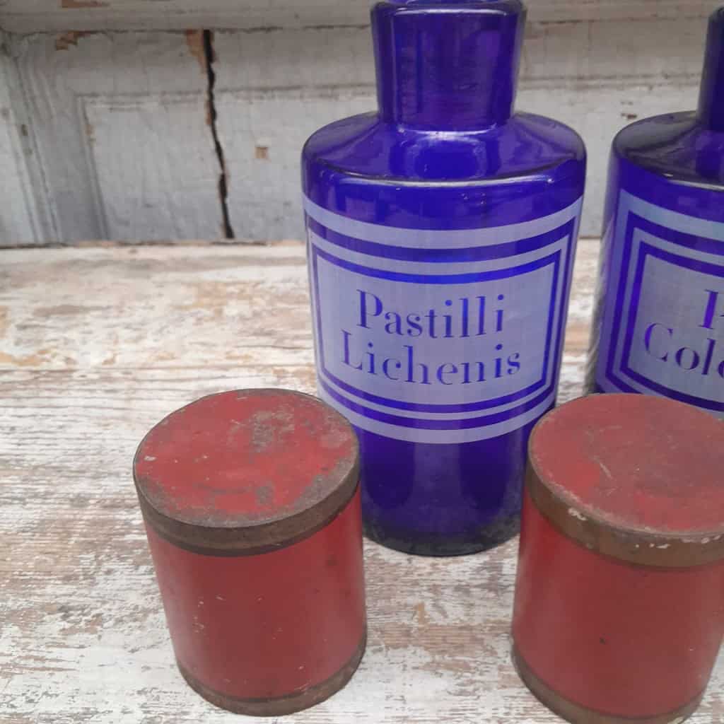 Petits flacons de pharmacie, verre soufflé bleu cobalt, fin XIXème 7