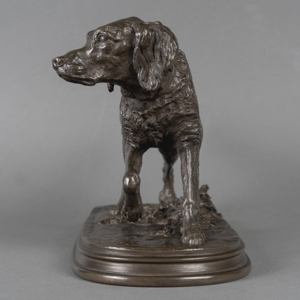 Sculpture – Chien Épagneul Français Fabio N°2 , Pierre – Jules Mêne (1810-1879) – Bronze 4