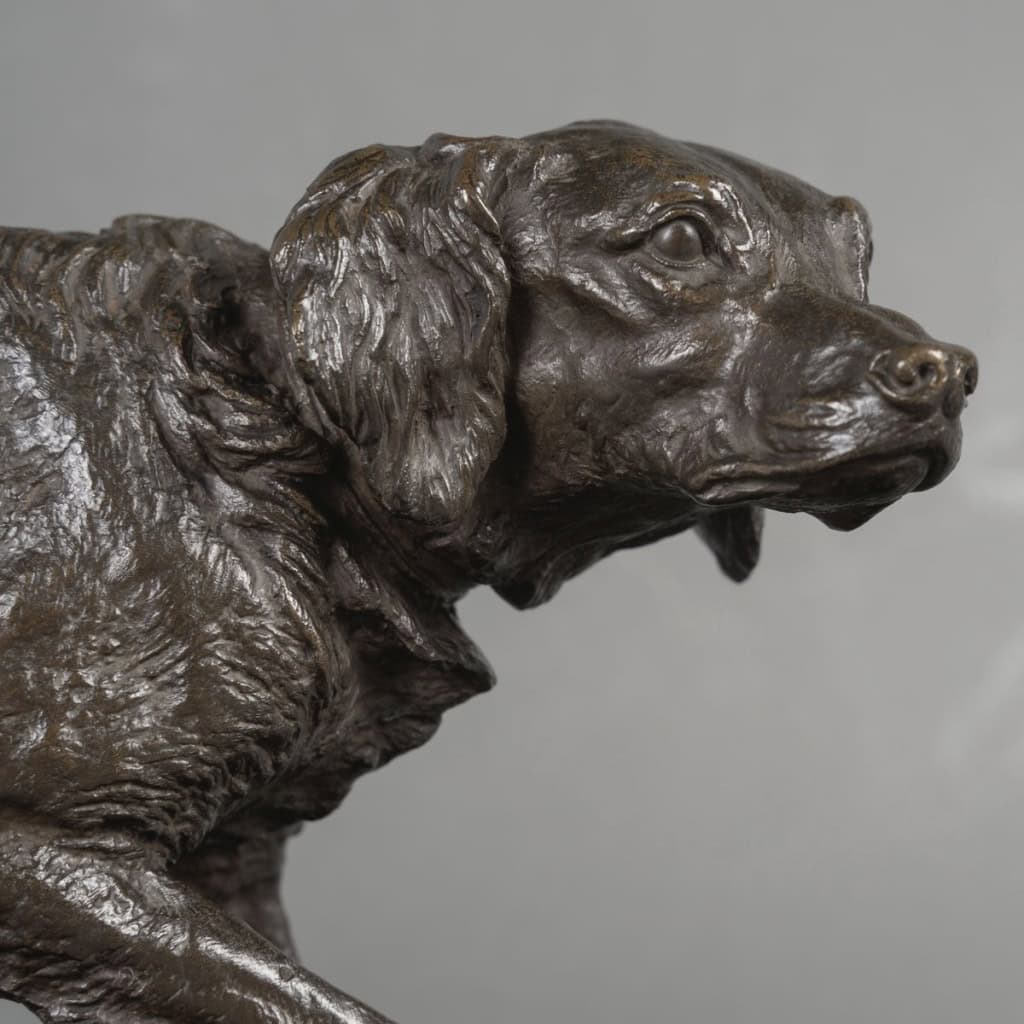 Sculpture – Chien Épagneul Français Fabio N°2 , Pierre – Jules Mêne (1810-1879) – Bronze 5