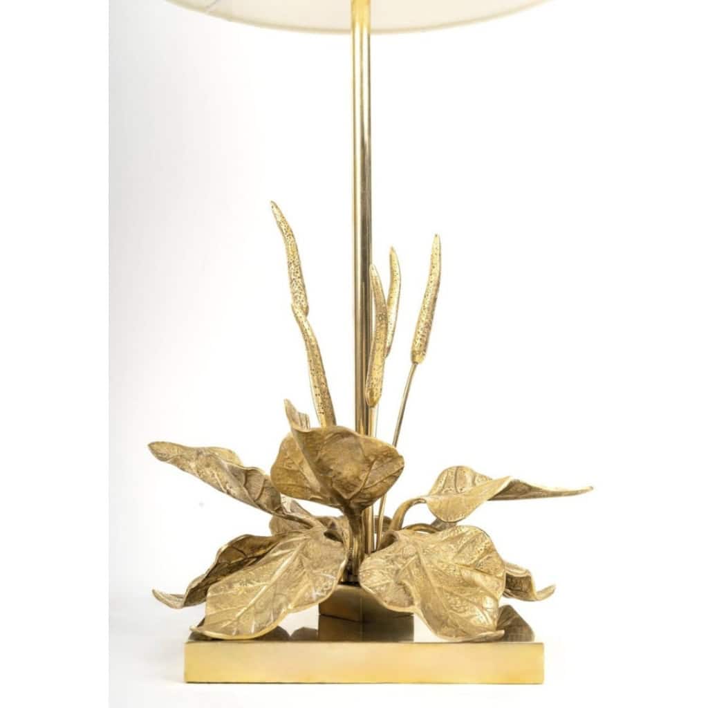 1970 Lampe à poser florale en bronze de la Maison Charles Pegay 5