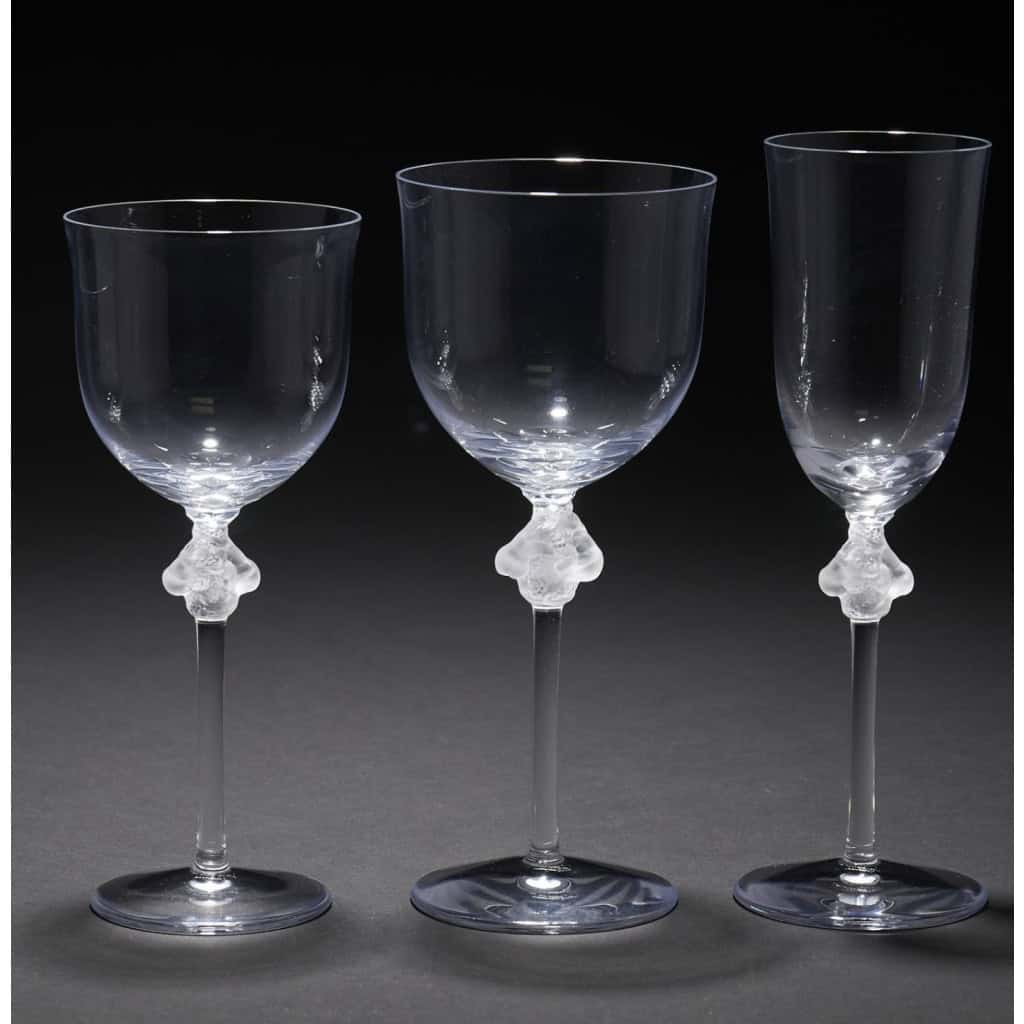 LALIQUE France Cristal ,Service « ROXANNE », 48 pièces 1968 6