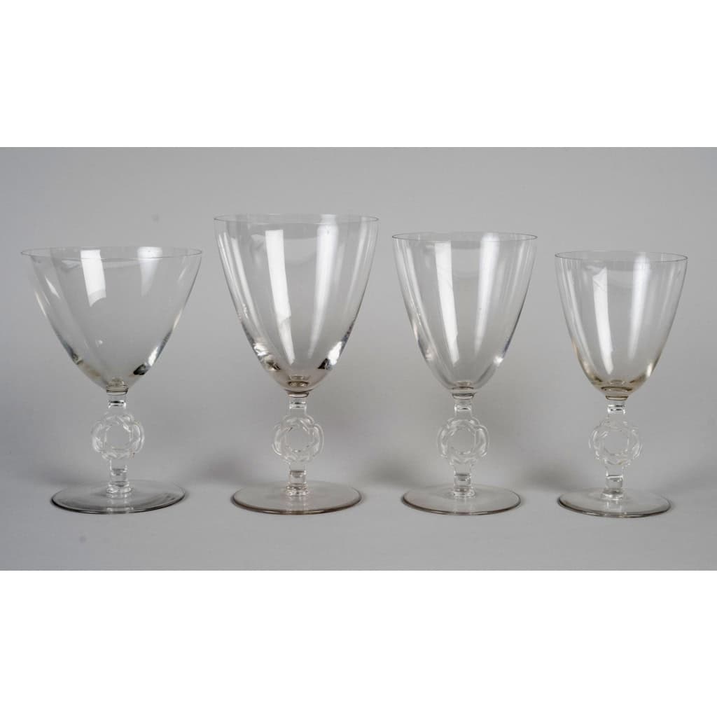 1926 René Lalique – Service Ribeauvillé Etoile De David Verre Blanc – 60 Pièces 3