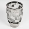 1930 Jean Luce – Vase Art Deco Moderniste Verre Blanc Emaillé Argent 9