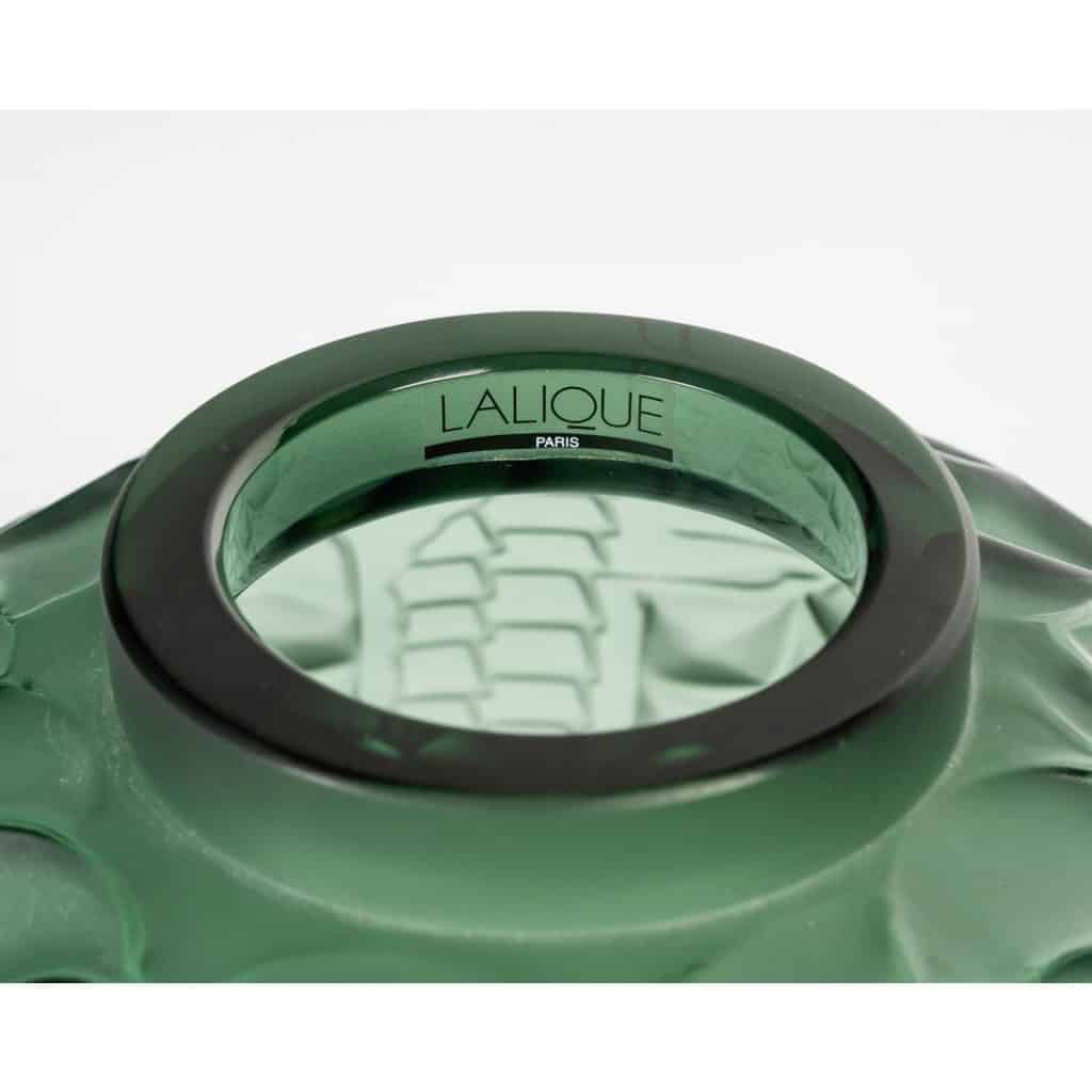 Lalique France – Vase Courlis Cristal Vert – Neuf En Coffret 8